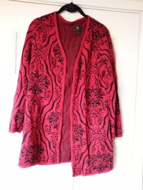 JM Collection Open Front Cardigan M
